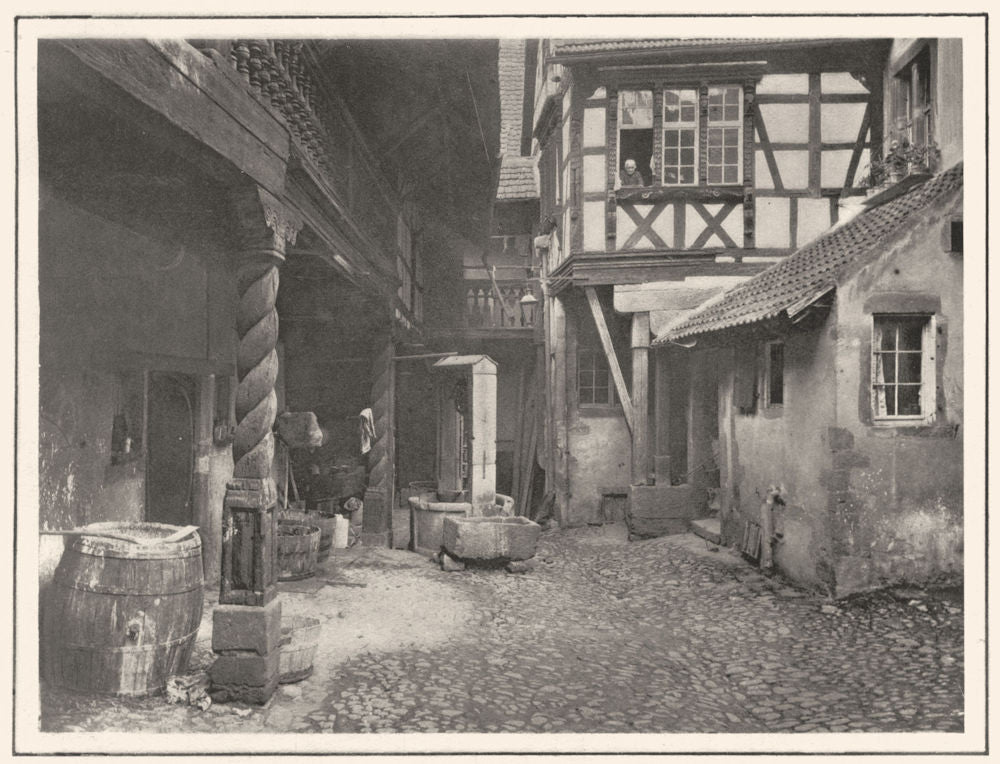 HAUT-RHIN. Cour de la Maison des Cigognes, à Riquewihr 1929 old vintage print